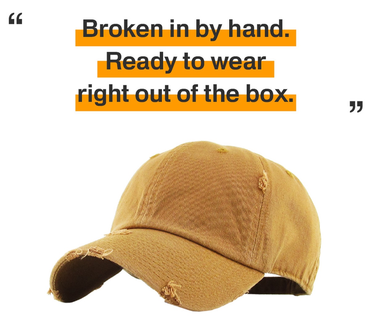 Timber Distressed Vintage Baseball Cap Front Side View